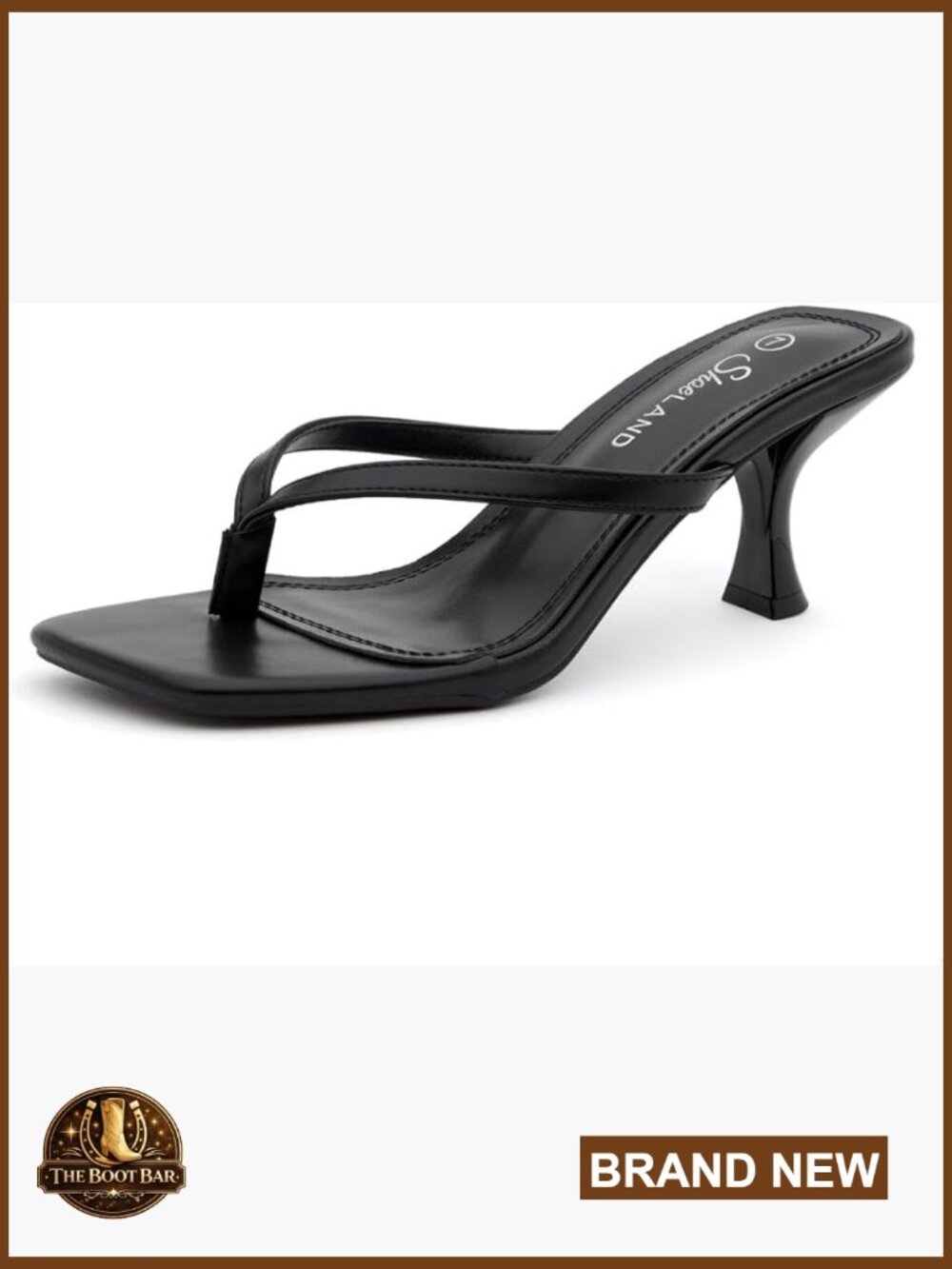 Kitten Heel Square Open Toe Thong Sandals Slip On Dressy Summer Heels